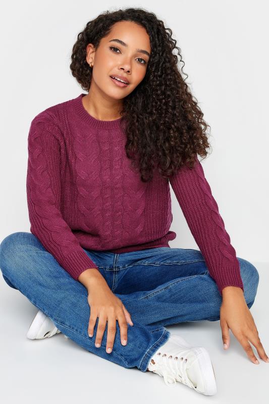 M&Co Dark Pink Cable Knit Jumper | M&Co 4