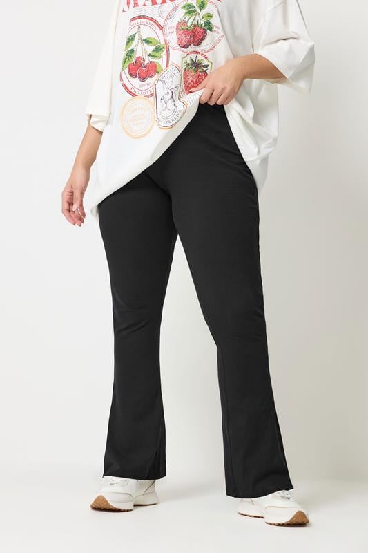 YOURS Curve Black Flared Leggings