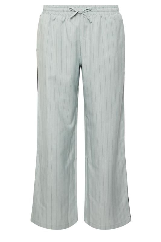 PixieGirl Petite Women's Blue Stripe Pull On Wide Leg Trousers | PixieGirl 7