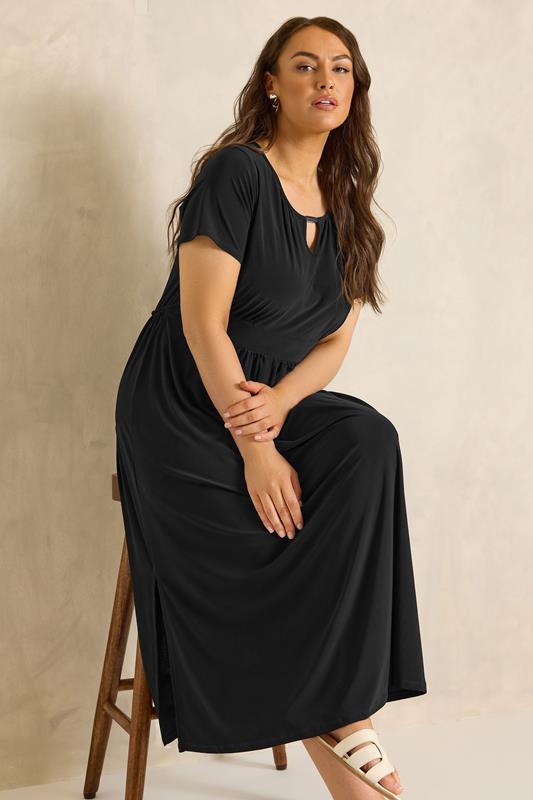 EVANS Plus Size Black Bar Detail Dress | Evans 1