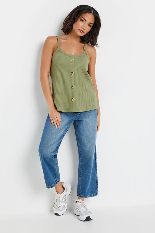 PixieGirl Petite Women's 2 PACK Sage Green & Purple Button Down Cami Tops | PixieGirl 4