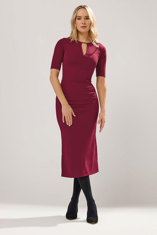 LTS Tall Red Keyhole Midi Dress | Long Tall Sally 1