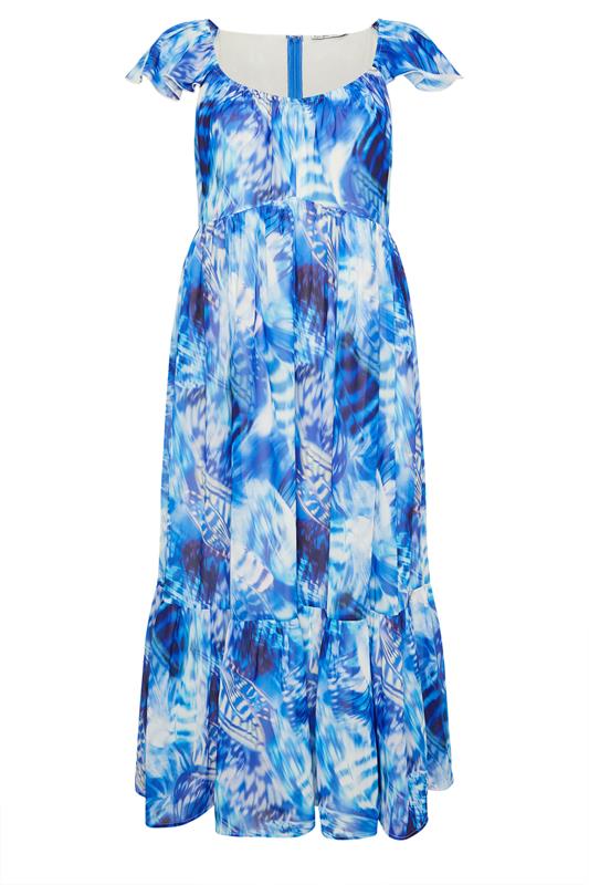 YOURS LONDON Plus Size Blue Abstract Smock Dress | Yours Clothing 6
