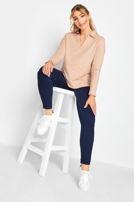 M&Co Blush Pink Collared Long Sleeve Cotton Top | M&Co 2