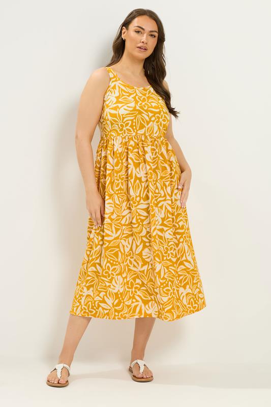 YOURS Curve Yellow Sleeveless Maxi Dress