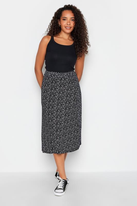 M&Co Black Ditsy Print Jersey Midi Skirt | M&Co 3
