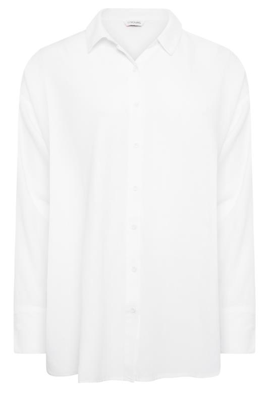 YOURS Plus Size White Linen Shirt | Yours Clothing 6