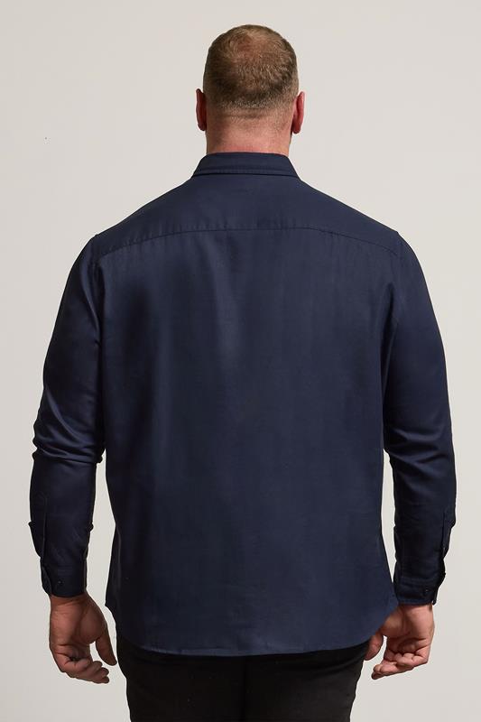 BadRhino Big & Tall Navy Blue Long Sleeve Oxford Shirt | BadRhino 4