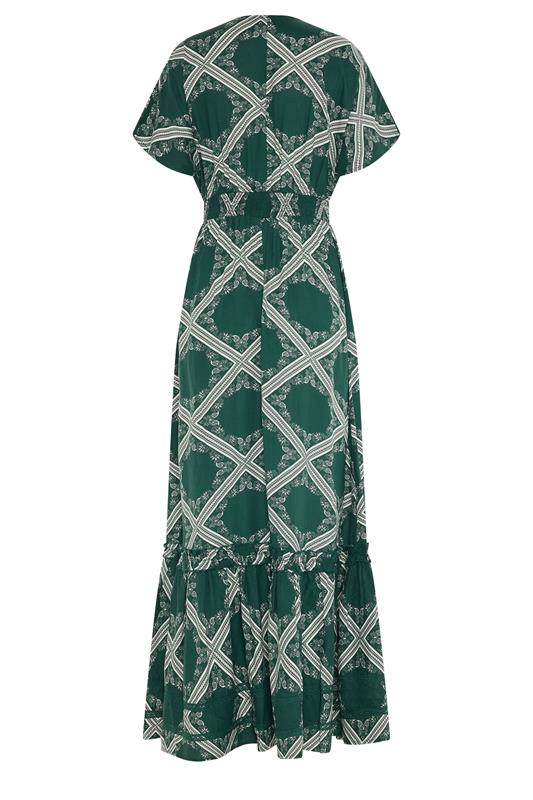 LTS Tall Women's Green Scarf Print Button Maxi Dress | Long Tall Sally 6