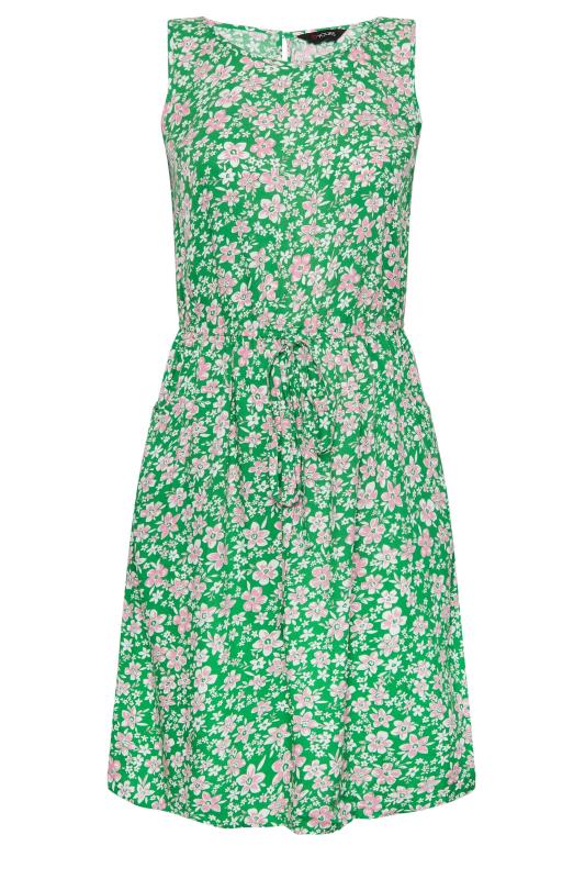 YOURS Curve Plus Size Green Floral Ditsy Print Mini Dress | Yours Clothing  7