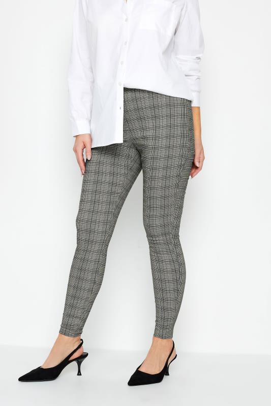 Women's  M&Co Grey Check Bengaline Skinny Trousers