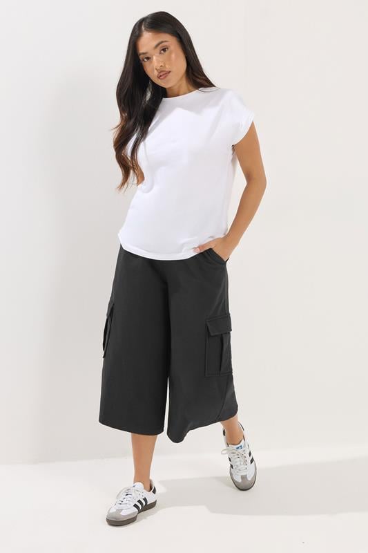 PixieGirl Petite Black Cropped Cargo Joggers