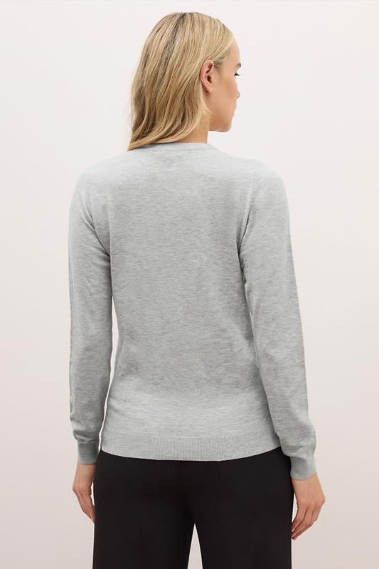 LTS PREMIUM Tall Light Grey Button Down Cardigan | Long Tall Sally 2
