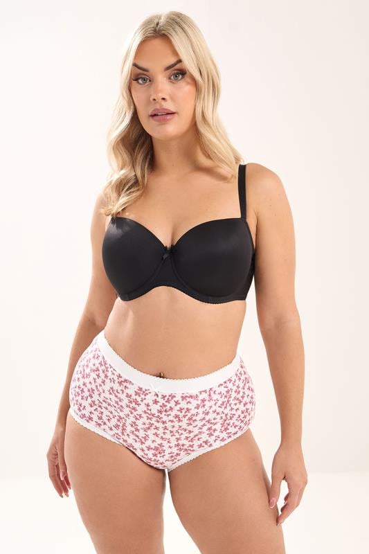 YOURSET 5 PACK Plus Size Pink & Black Floral Full Briefs | Yours Clothing 4