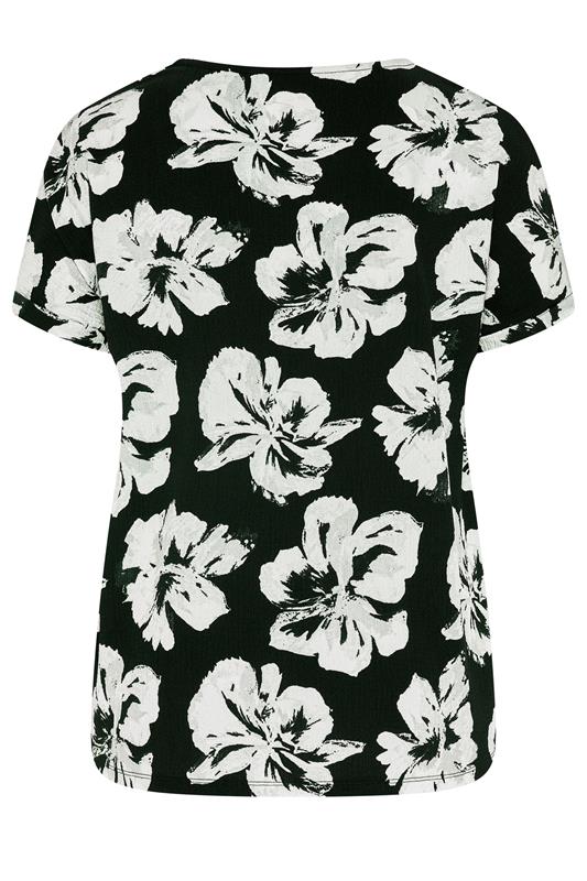 EVANS Plus Size Black Floral V-Neck Top | Evans 6