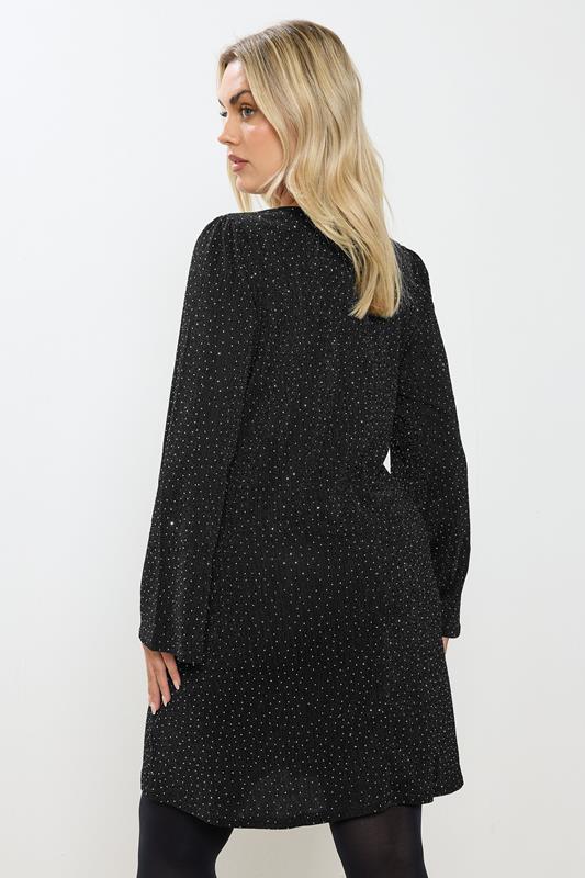 YOURS Curve Plus Size Black Flute Sleeve Swing Dress | Yours Clothing 4