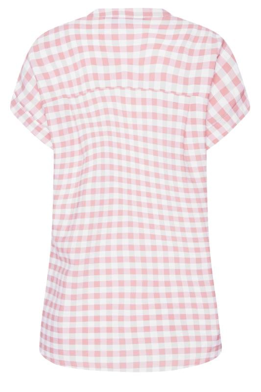 M&Co Pink Gingham Short Sleeve Shirt | M&Co 7