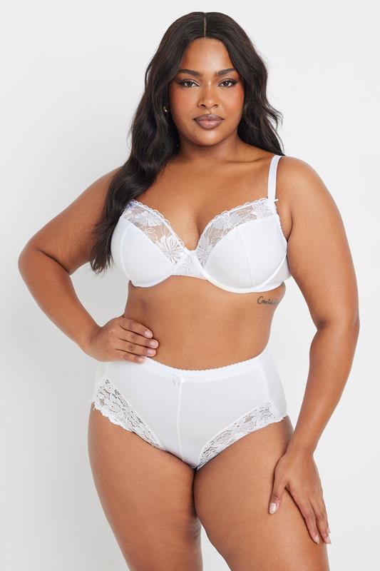YOURS 2 PACK Plus Size Black & White Lace Non Padded Underwired Bras 5