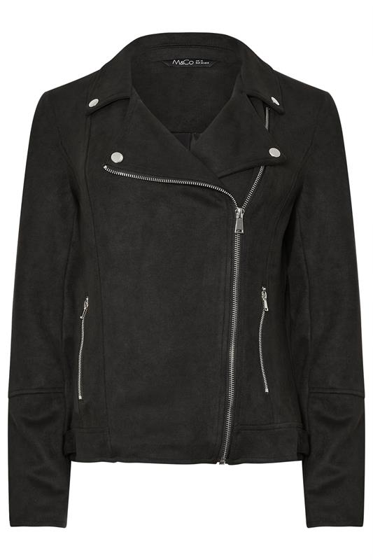 M&Co Black Faux Suede Biker Jacket | BadRhino 5