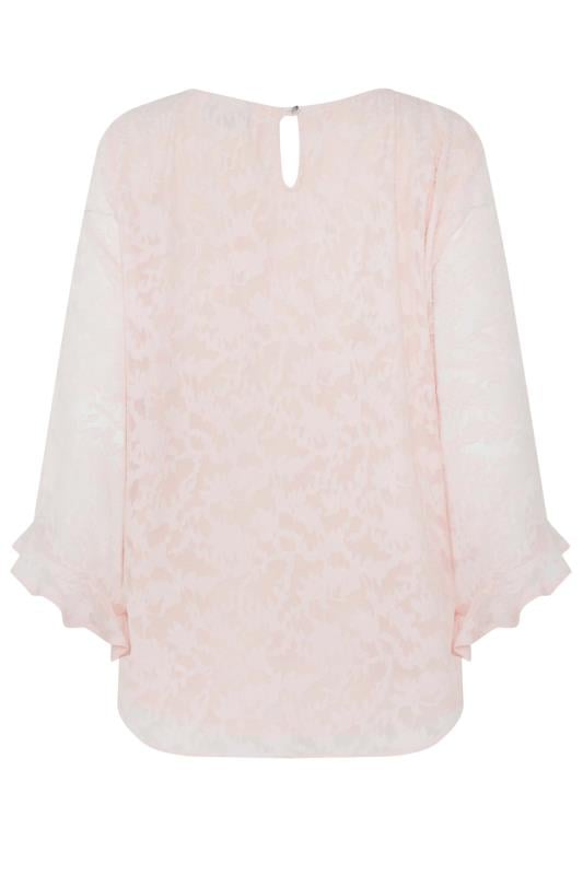 M&Co Pink Burnout Frill Sleeve Top | M&Co 7