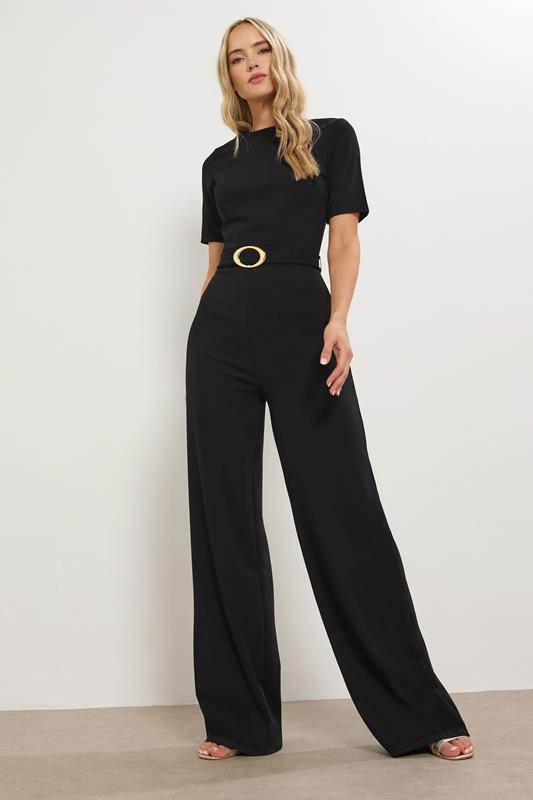 LTS Tall Black Belted Jumpsuit | Long Tall Sally  1