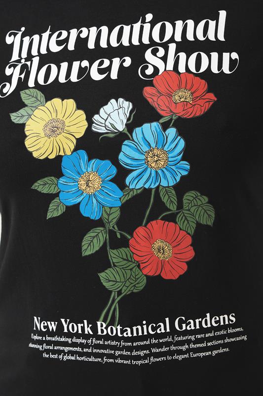 LIMITED COLLECTION Plus Size Black 'Flower Show' Graphic T-Shirt | Yours Clothing 4