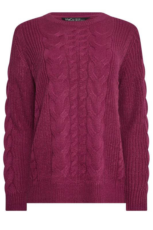 M&Co Dark Pink Cable Knit Jumper | M&Co 6