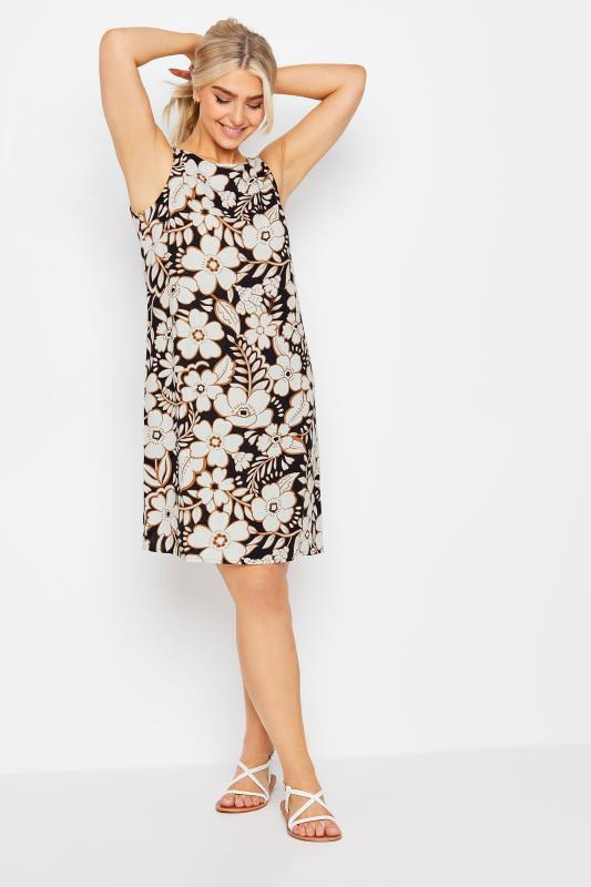 M&Co Black Linen Flower Print Shift Dress | M&Co 3