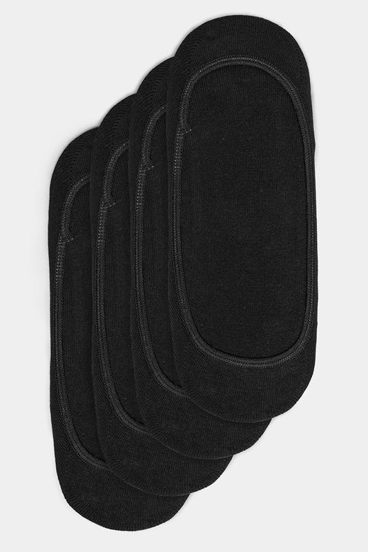  YOURSET 4 PACK Curve Black Footsie Socks