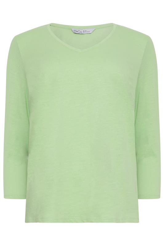 M&Co 2 Pack Green Plain & Stripe V-Neck Cotton T-Shirts | M&Co 9