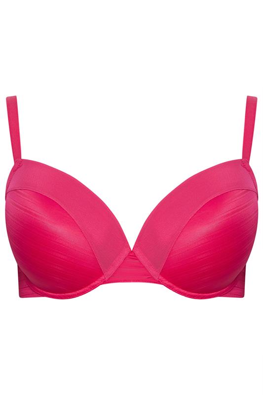 YOURSET 2 PACK Plus Size Black & Pink Burnout Stripe T-Shirt Bras | Yours Clothing 9