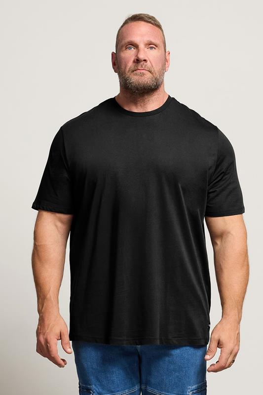  JACK & JONES Big & Tall Black Jenoa Crew T-Shirt