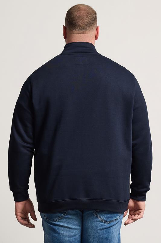BadRhino Big & Tall Navy Blue Quarter Zip Sweatshirt | BadRhino 2