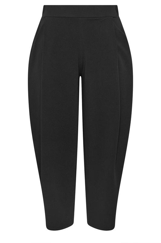 LIMITED COLLECTION Plus Size Black Pleated Barrel Leg Trousers | Yours Clothing 5