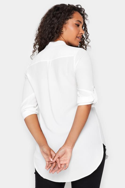 M&Co Ivory White Tab Sleeve Blouse | M&Co 3