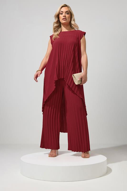 YOURS LONDON Curve Red Pleated Trousers