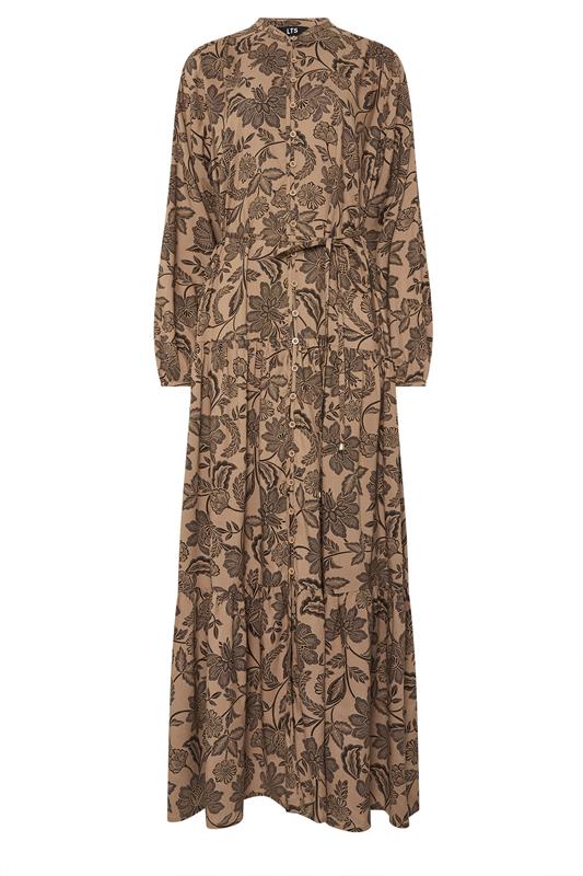 LTS Tall Women's Natural Brown Tie Waist Maxi Dress | Long Tall Sally 6