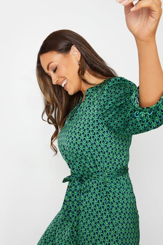 M&Co Green Geometric Print Tunic Dress | M&Co 4