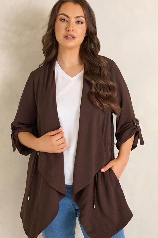 EVANS Curve Brown Lightweight Waterfall Jacket