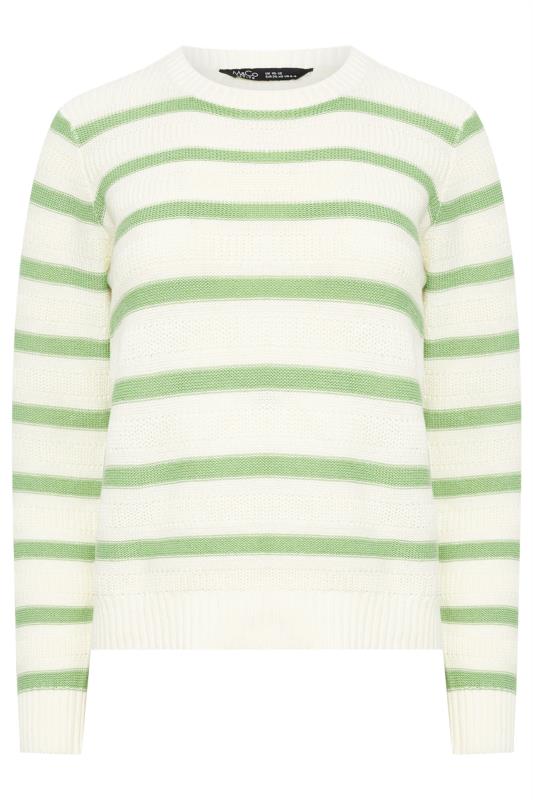 M&Co Petite Green & Ivory Stripe Jumper | M&Co 5