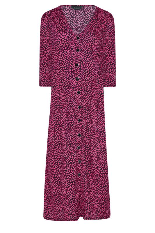 M&Co Pink Spot Print Button Through Midi Dress | M&Co 6