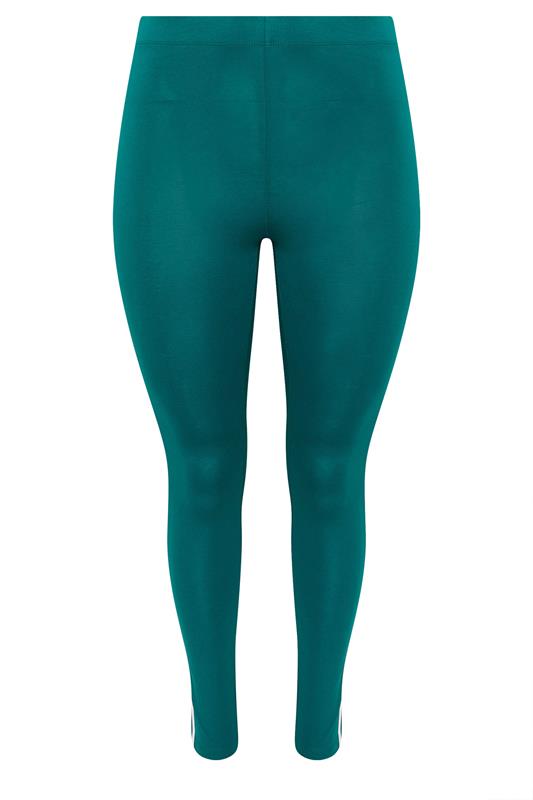 YOURS ACTIVE Plus Size Teal Green Side Stripe Leggings | Yours Clothing 5
