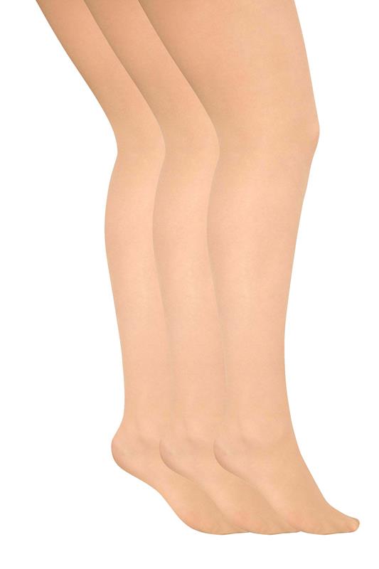 Plus Size Tights YOURSET 3 PACK Nude 20 Denier Ladder Resist Tights