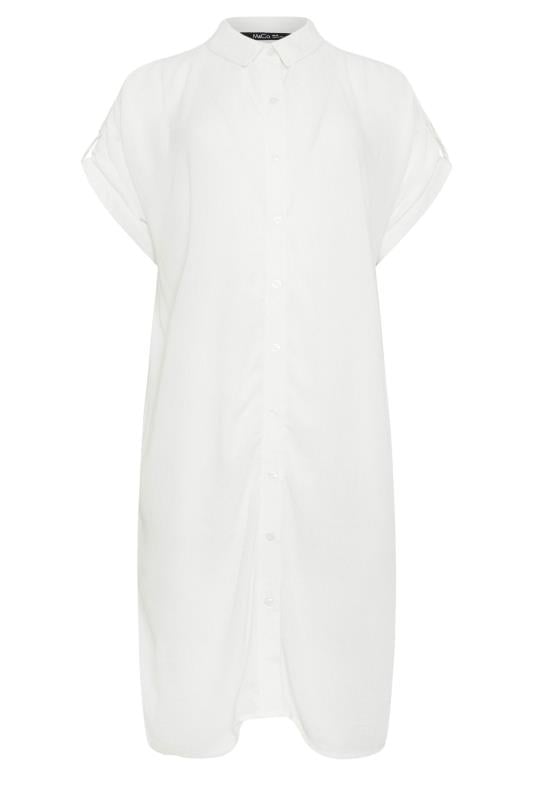 M&Co White Short Sleeve Crinkle Shirt Dress | M&Co 5