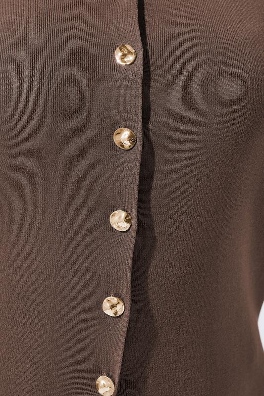 LIMITED COLLECTION Plus Size Chocolate Brown Knitted Waistcoat | Yours Clothing 5