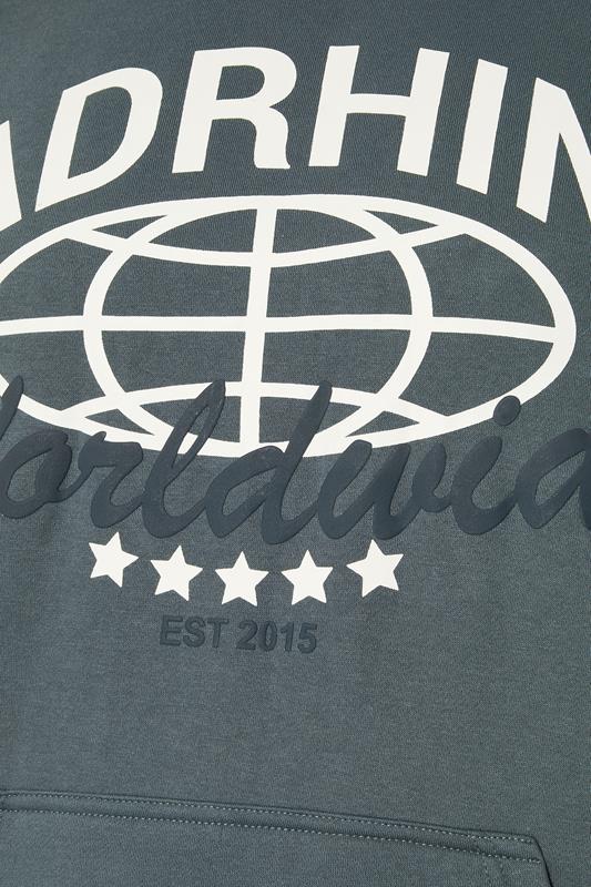 BadRhino Big & Tall Stormy Blue Worldwide Hoodie 8