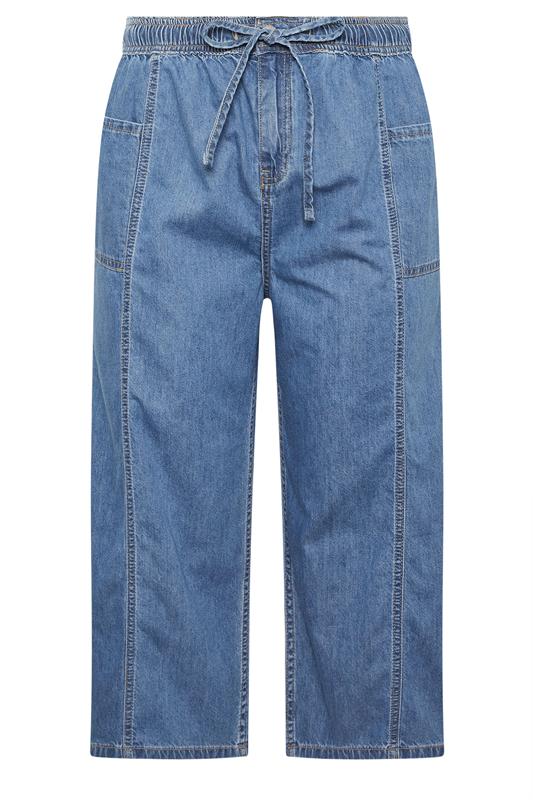 YOURS Plus Size Bleached Blue Cropped Jeans | Yours Clothing 5