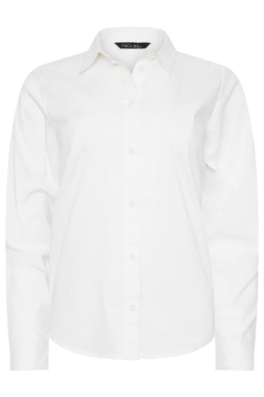 M&Co White Cotton Poplin Long Sleeve Shirt | M&Co 5