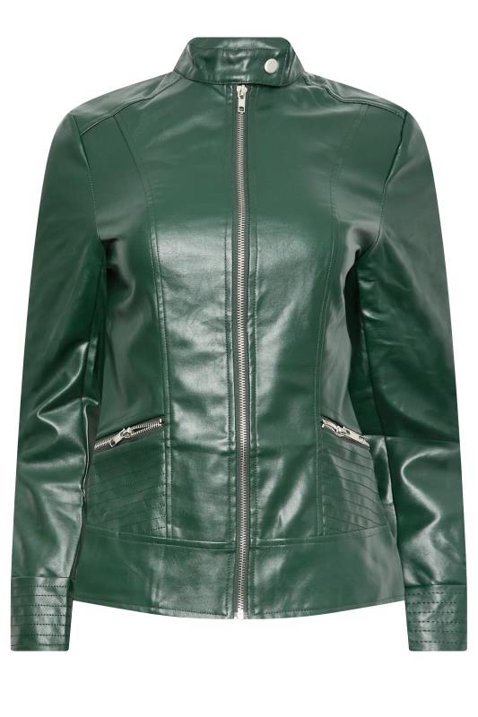 M&Co Dark Green Faux Leather Jacket | M&Co 5