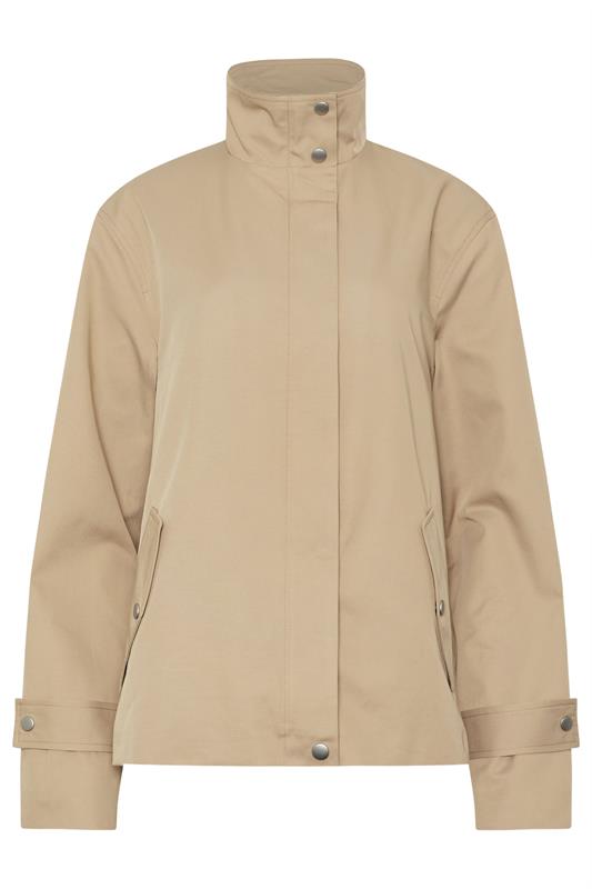 LTS Tall Women's Natural Brown Funnel Neck Jacket | Long Tall Sally 5